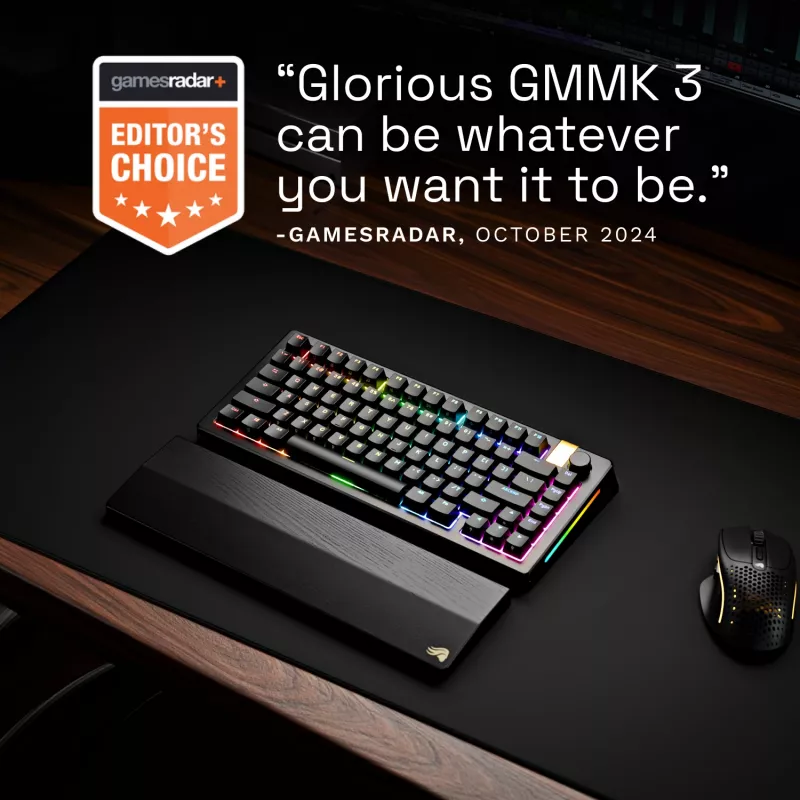 Glorious GMMK 3 Pro HE 75 % Wireless Gaming-Tastatur, Pre-Built, Fox HE Switches, ANSI (US), schwarz