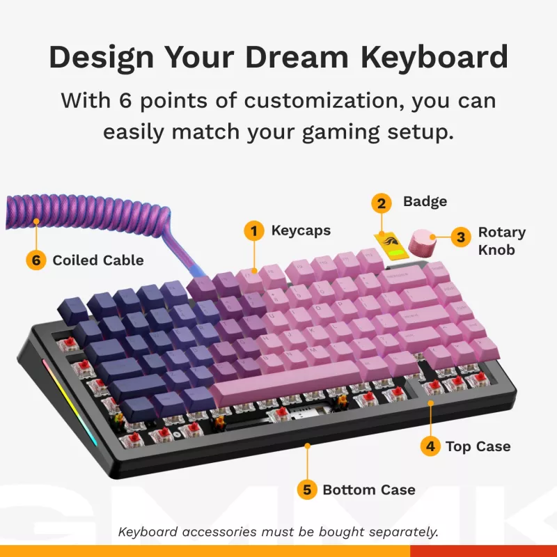 Mechanische Tastatur GLORIOUS GMMK 3 75% Barebones Kabelgebunden USB RGB Schwarz