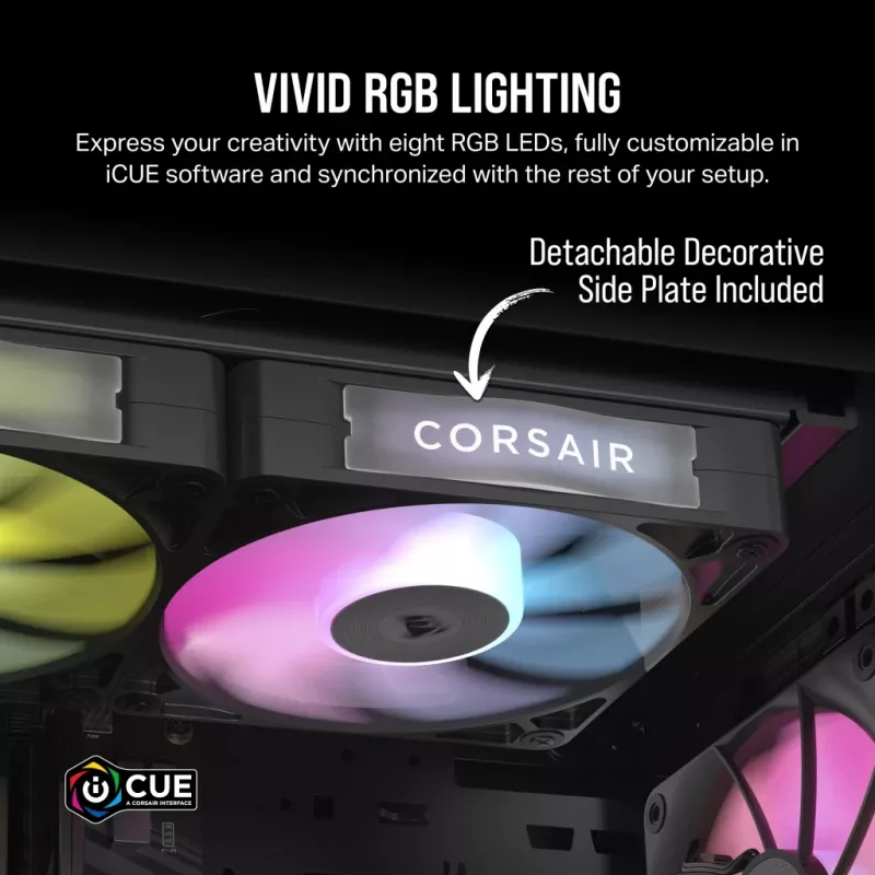 Corsair iCUE LINK RX140 RGB Lüfter, 14 cm, Schwarz, 300–1700 U/min, Magnetlager