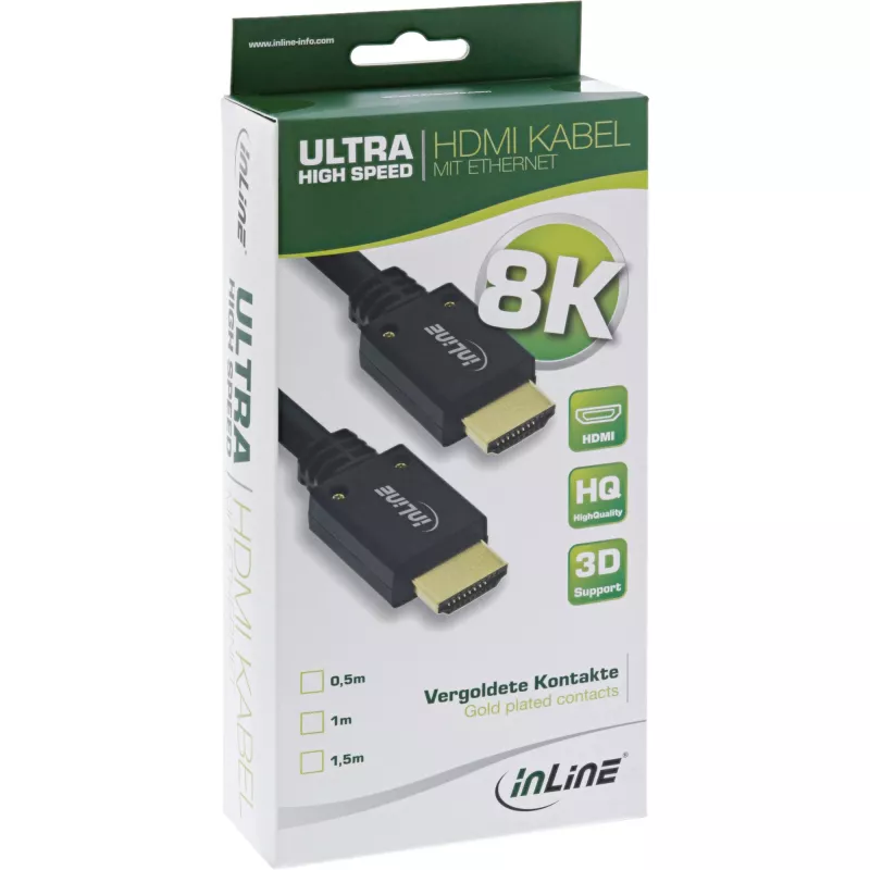 InLine Ultra High Speed HDMI-Kabel M/M 8K4K vergoldet, 3m