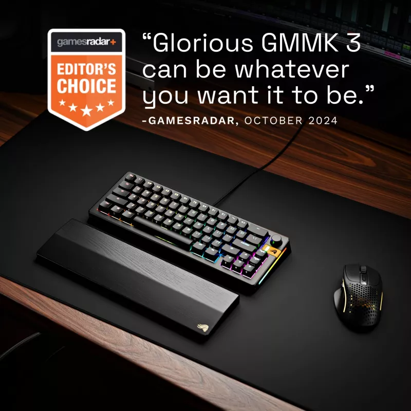 Glorious Gaming GMMK 3 HE 65% Prebuilt Wired Schwarz - US, Kabelgebunden, USB, Mechanisch, QWERTY, RGB LED, Schwarz