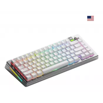 Mechanische Tastatur GLORIOUS GMMK 3 PRO 75% Prebuilt Wireless, USB + RF + Bluetooth, QWERTY, Silber