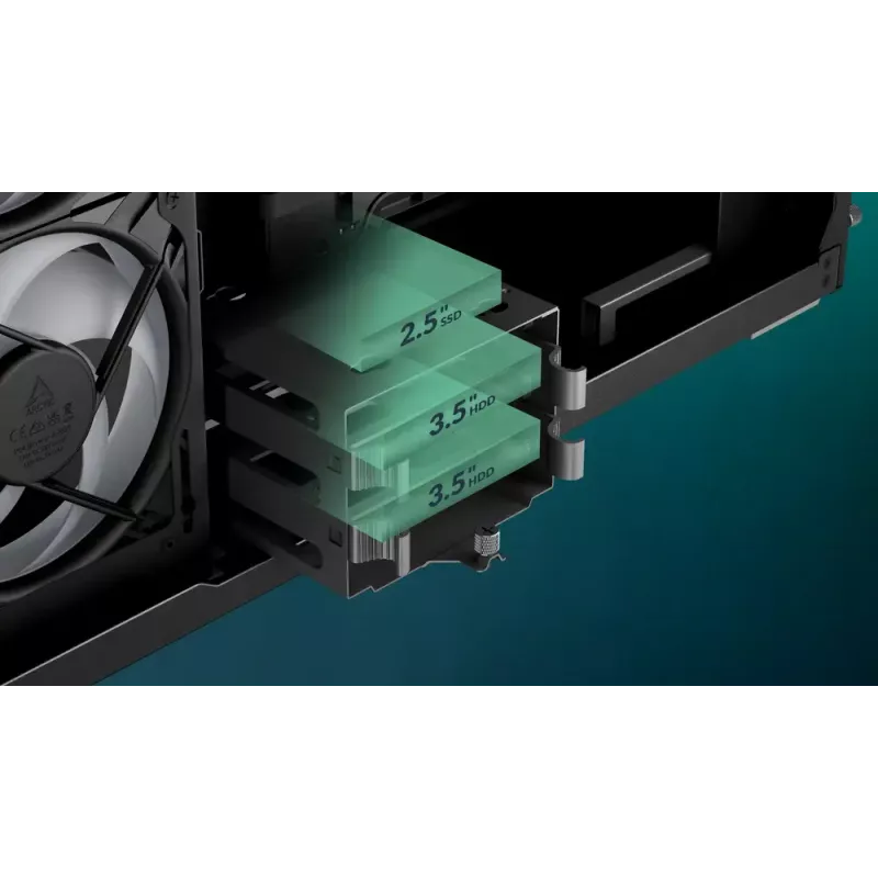 ARCTIC Xtender VG (Black) Premium E-ATX PC-Gehäuse mit vertikaler GPU-Montage