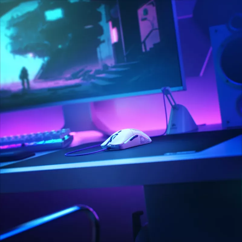 Glorious Gaming Glorious Model O- Maus Regular (Weiß), Rechtshändig, Optisch, USB Typ-A, 3200 DPI, Weiß