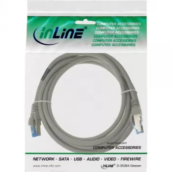 InLine Patch Kabel S/FTP PiMF Cat.6A halogen free 500MHz Grau 1m