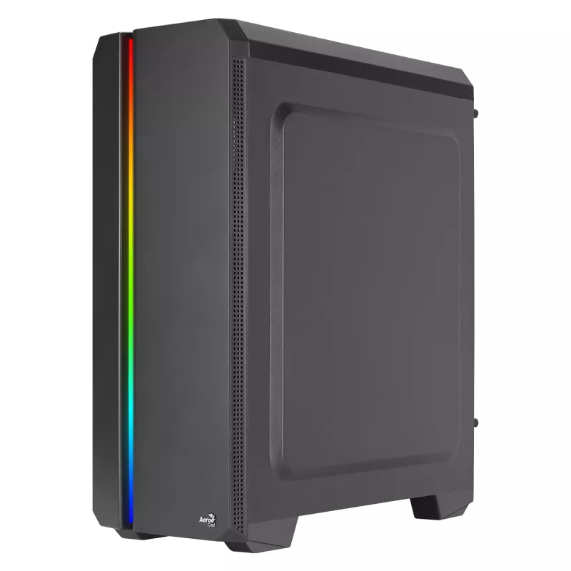 Aerocool GENESISV2BK PC ATX Gehäuse, Frontblende LED ARGB Lüfter ARGB 12 cm, Schwarz