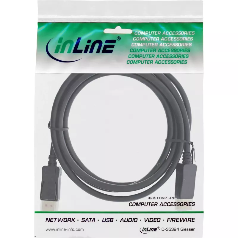 InLine DisplayPort 1.4 Kabel, 8K4K, schwarz, gold, 3m