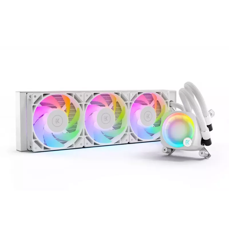 EK Water Blocks EK-Nucleus AIO CR360 Lux D-RGB CPU-Wasserkühler, 360 mm, weiß