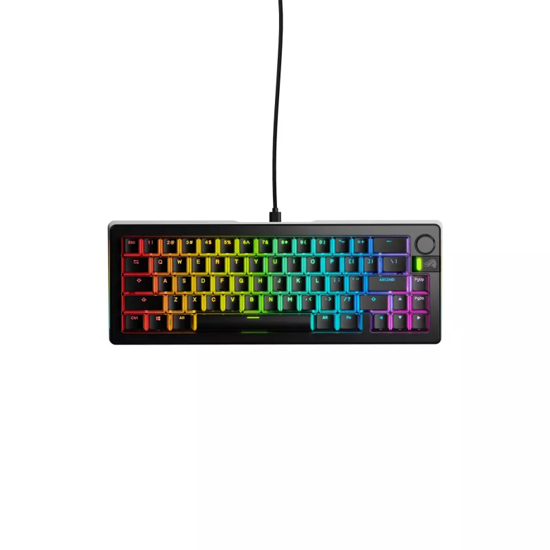 GLORIOUS GMMK 3 PRO 65% Prebuilt Mechanische Tastatur, Kabelgebunden USB, QWERTY, RGB, Schwarz