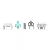 Tastatur-Schalter GLORIOUS Lynx Linear Mechanical Switches — 36 Stück, Polycarbonat, Cyan-transluzent
