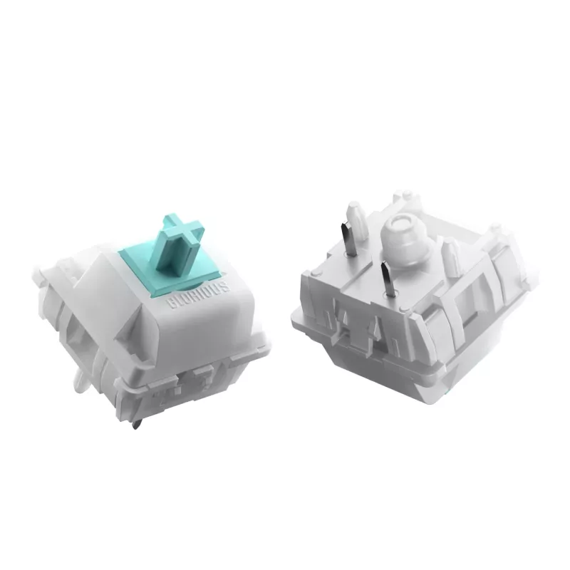 Tastatur-Schalter GLORIOUS Lynx Linear Mechanical Switches — 36 Stück, Polycarbonat, Cyan-transluzent