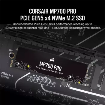 SSD-Festplatte 2 TB CORSAIR M.2 PCI-E NVMe Gen5 MP700 PRO retail