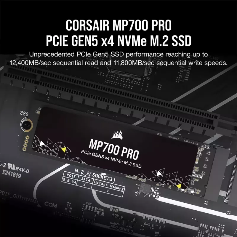 SSD-Festplatte 2 TB CORSAIR M.2 PCI-E NVMe Gen5 MP700 PRO retail