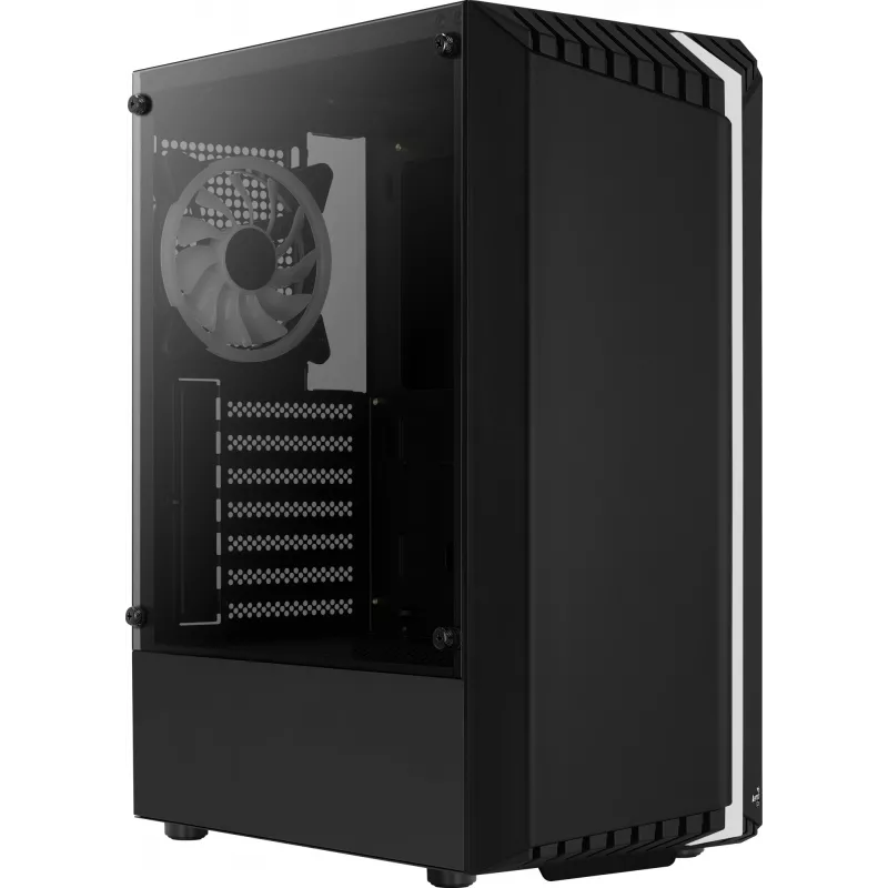 Aerocool Bionic V2 (PGS Bionic-G-BK-v2) Midi-Tower PC-Gehäuse, ATX, RGB, Hartglas, schwarz