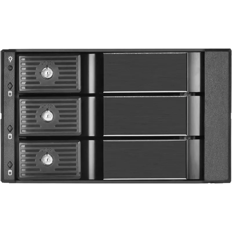 SilverStone SST-FS303-12G Wechselrahmen für 3 Laufwerke, 3,5 Zoll, schwarz