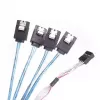 SilverStone SST-CPS05 Mini-SAS HD (SFF-8643) auf SATA-7-Pin-Kabel mit Sidebands, 4-Lane, SAS 12 Gbit/s, 0,5 m, schwarz