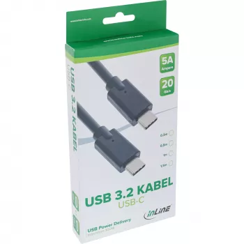 USB 3.2 Gen.2x2 Kabel InLine 35702A 2m USB-C Stecker/Stecker schwarz