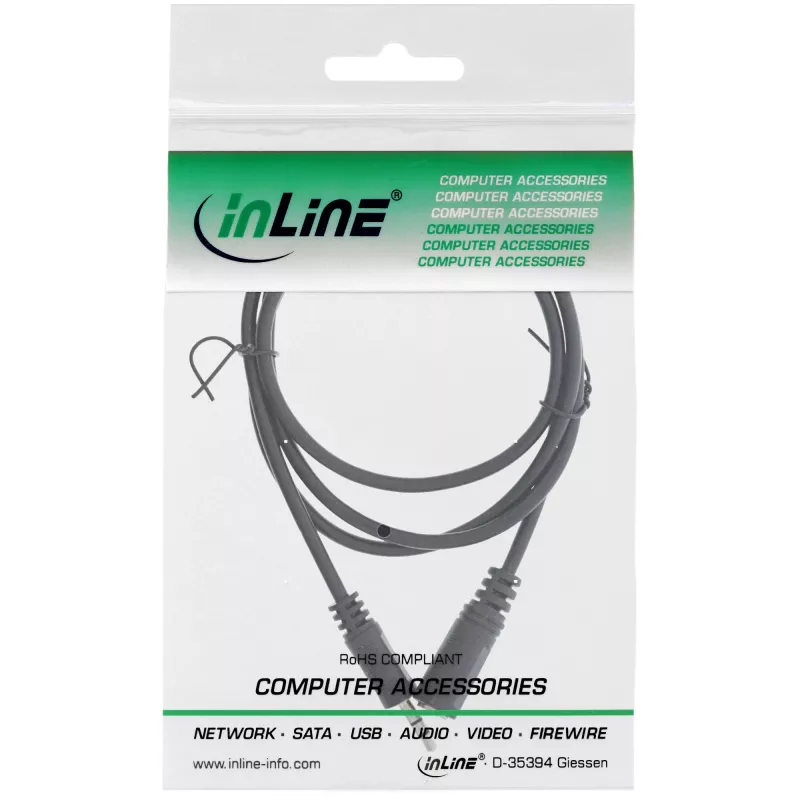 InLine Audiokabel 3,5 mm Klinke Stecker / Buchse 5 m