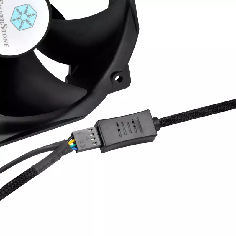 SilverStone SST-CPF05 PWM-Lüfterdrehzahl-Reduzierkabel, 10 cm, 2er-Pack, Schwarz