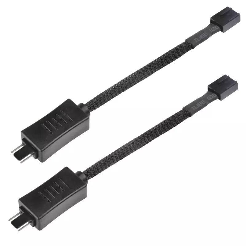 SilverStone SST-CPF05 PWM-Lüfterdrehzahl-Reduzierkabel, 10 cm, 2er-Pack, Schwarz