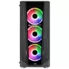Aerocool PRISMBKV3 PC-Gehäuse ATX Schwarz 4 Lüfter ARGB Frontseite Seite aus gehärtetem Glas