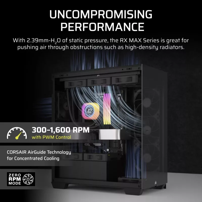 CORSAIR iCUE Link RX140 MAX 140-mm-PWM-Lüfter, dick, Erweiterung