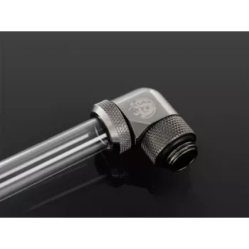 Bitspower Multi-Link Adapter 90°, G1/4 Außengewinde auf 12 mm AD Hardtube, drehbar, grau (BP-BSE90RML)