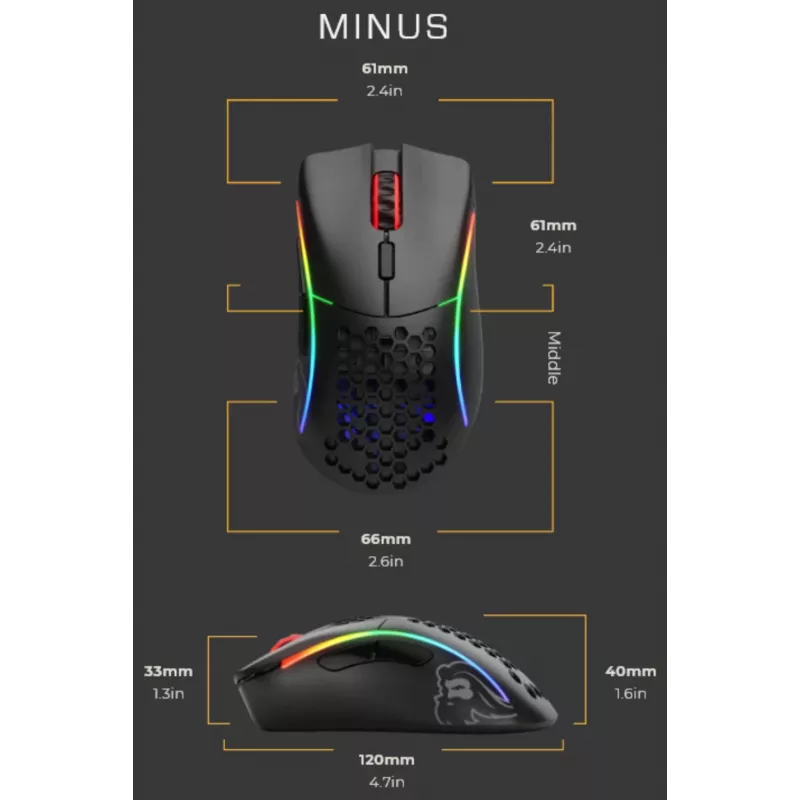 Glorious Gaming Glorious Model D Minus Wireless - Mattschwarz