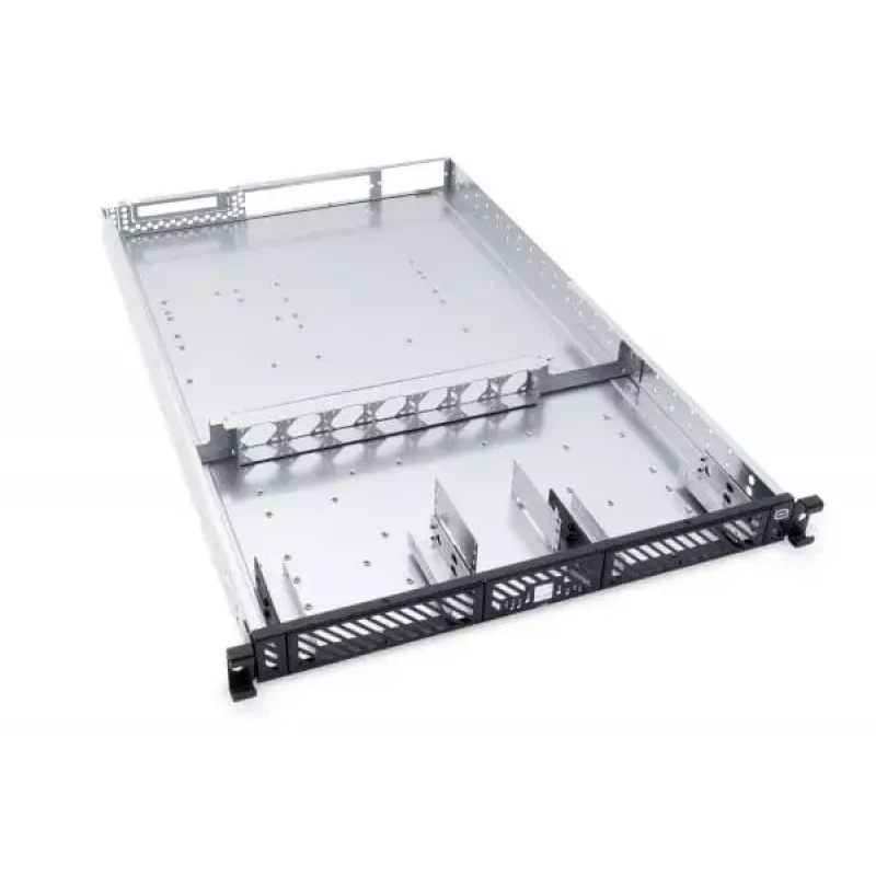 Alphacool ES 1U 19-Zoll Server-Rack-Gehäuse, wasserkühlungsbereit, Schwarz/Grau