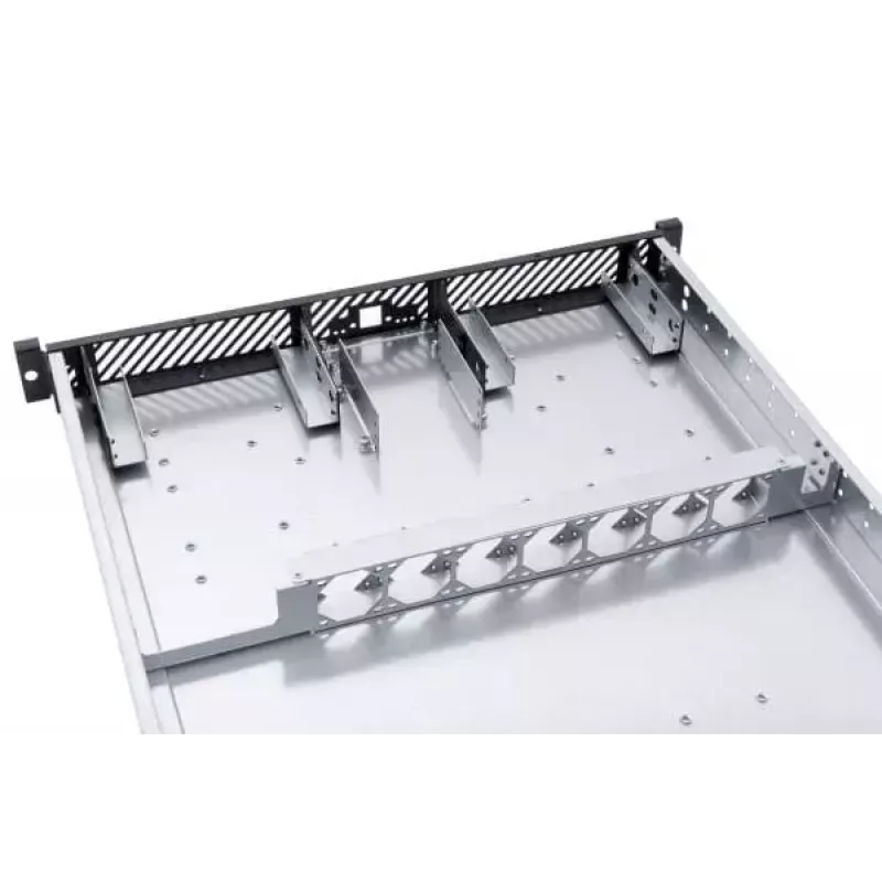 Alphacool ES 1U 19-Zoll Server-Rack-Gehäuse, wasserkühlungsbereit, Schwarz/Grau