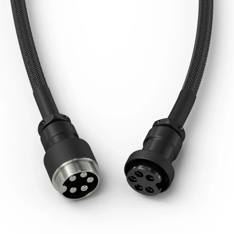 Glorious Gaming Glorious GMMK Spiral-Kabel Phantom Schwarz, Schwarz, 1,4 m, 1 Stk., Glorious Gaming, USB Type-A, USB Type-C, Aviator