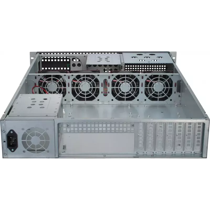 Servergehäuse Inter-Tech 2U-2129N Rack Schwarz, Silber