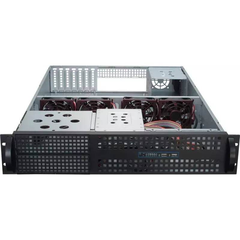 Servergehäuse Inter-Tech 2U-2129N Rack Schwarz, Silber