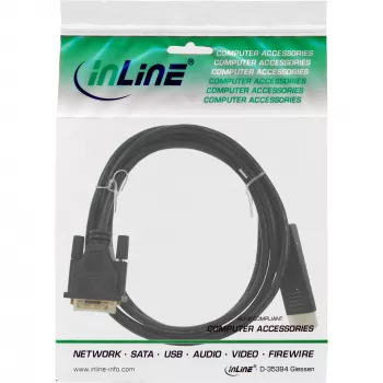 InLine DisplayPort auf DVI Konverterkabel, schwarz, 2 m