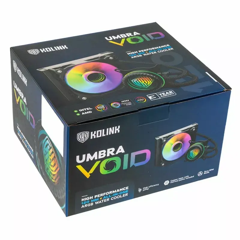 Flüssigkeitskühlungsset Kolink Umbra Void 120 AIO 12 cm, schwarz