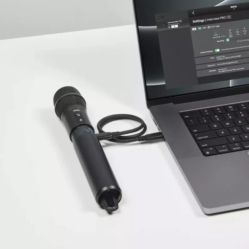 RØDE Interview PRO kabelloses Kondensatormikrofon, USB-C, 20 Hz–20 kHz, Schwarz