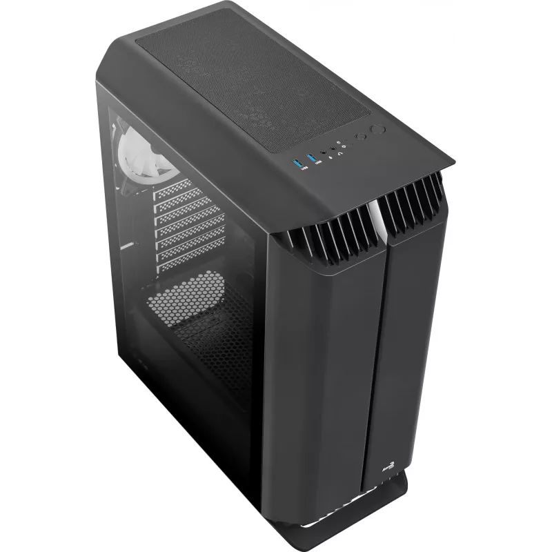 Aerocool GLADIATOR DUO ATX Gaming-Gehäuse 3x ARGB 12cm Lüfter, Midi Tower, PC, Schwarz, ATX, micro ATX, Mini-ITX, ABS, SPCC, Gaming