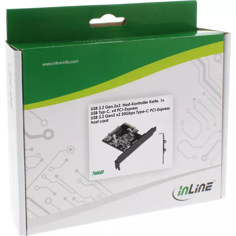 InLine 76660F Schnittstellenkarte, PCIe x4, USB 3.2 Gen 2x2 (20 Gb/s), 1x USB-C, Low Profile