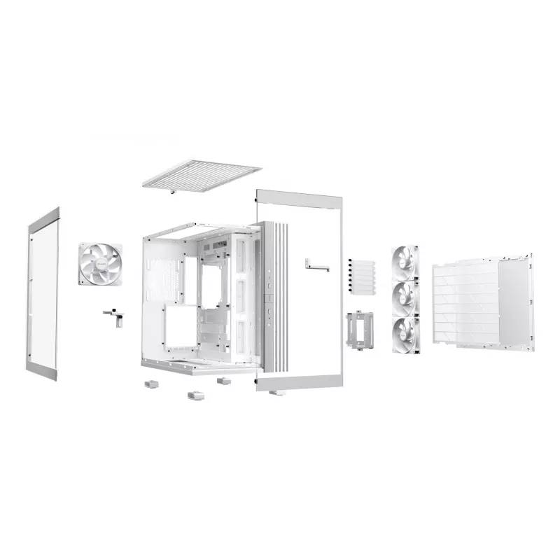 be quiet! Light Base 600 LX BGW68 Midi-Tower PC-Gehäuse, ATX, Seitenfenster aus gehärtetem Glas, ARGB, USB-C, Unterstützung für 360-mm-Radiator, weiß