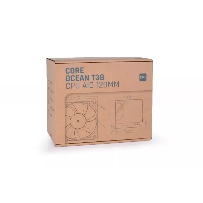 Flüssigkeitskühlungsset Alphacool T38 12 cm Schwarz 2500 RPM Hydraulisch
