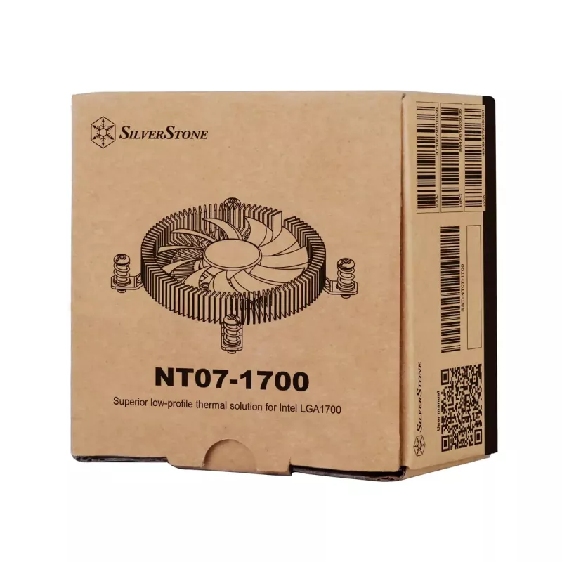SilverStone SST-NT07-1700 Low-Profile CPU-Luftkühler, 80 mm, 1500–3600 U/min, schwarz