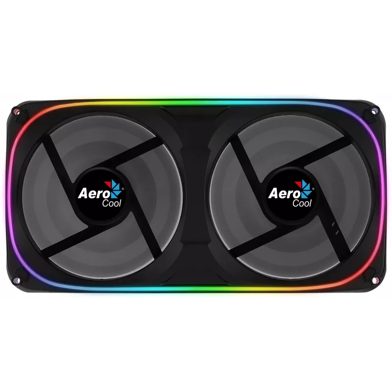 Aerocool ASTRO24 Dual Fan PC 12cm ARGB LED Antivibration Support Schwarz
