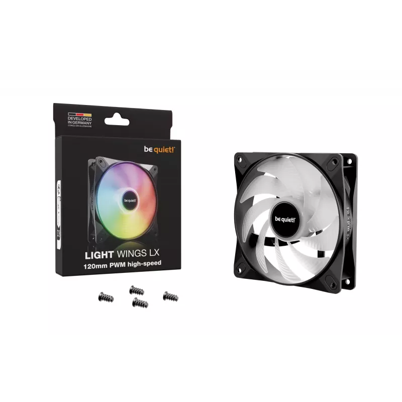 be quiet! LIGHT WINGS LX 120mm PWM High-Speed Computer-Gehäuselüfter 12 cm Schwarz 1 Stück