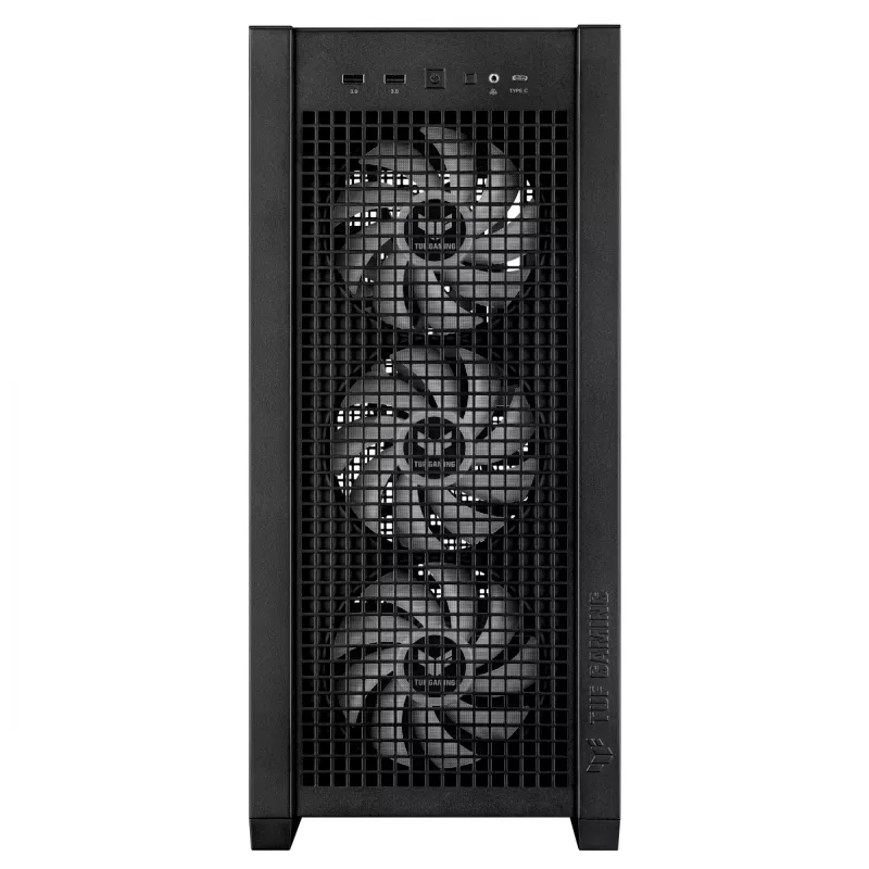 ASUS TUF Gaming GT302 ARGB 90DC00I0-B19000 Midi-Tower PC-Gehäuse, E-ATX, gehärtetes Glas, 4x 120-mm-ARGB-Lüfter, schwarz