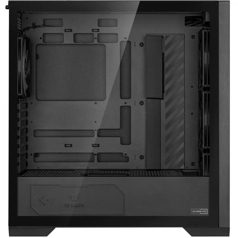 ASUS TUF Gaming GT302 ARGB 90DC00I0-B19000 Midi-Tower PC-Gehäuse, E-ATX, gehärtetes Glas, 4x 120-mm-ARGB-Lüfter, schwarz