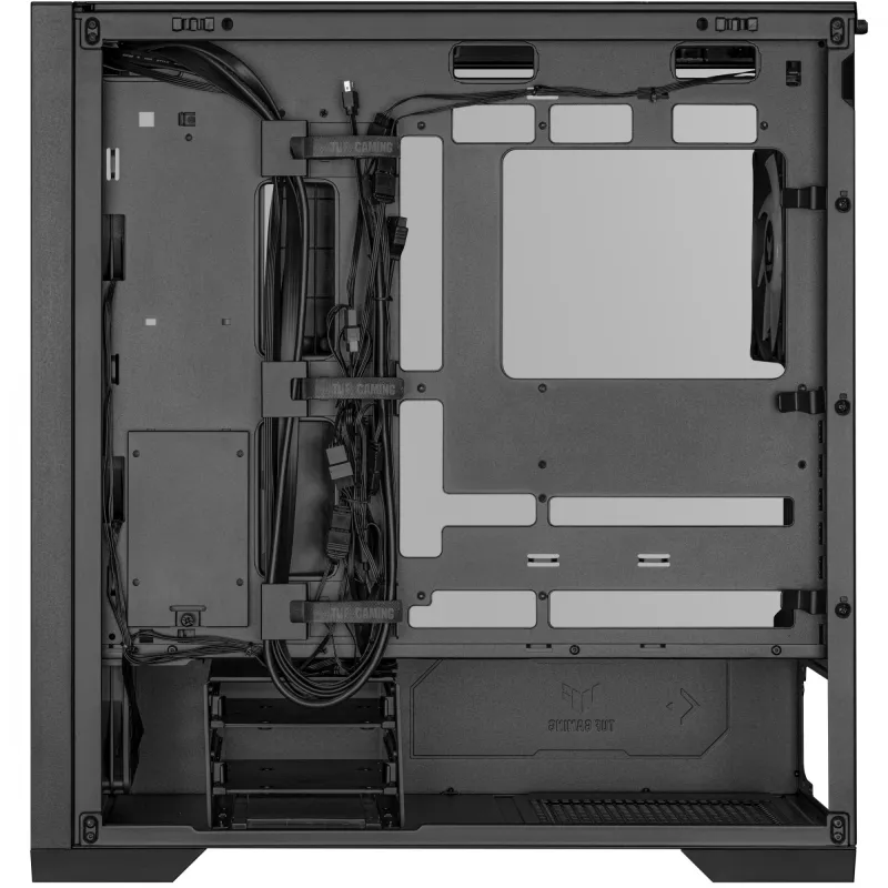 ASUS TUF Gaming GT302 ARGB 90DC00I0-B19000 Midi-Tower PC-Gehäuse, E-ATX, gehärtetes Glas, 4x 120-mm-ARGB-Lüfter, schwarz