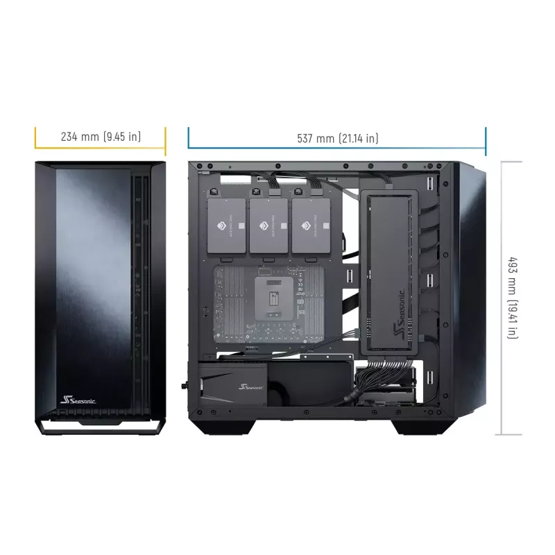 PC-Gehäuse Seasonic SYNCRO Q704 Midi Tower Schwarz