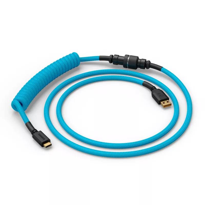 Glorious GMMK Coiled Cable Electric Blue Spiralkabel, USB-C auf USB-A