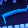 Glorious GMMK Coiled Cable Electric Blue Spiralkabel, USB-C auf USB-A