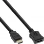 InLine HDMI-Kabel, High Speed HDMI-Kabel, M/F, schwarz, goldene Kontakte, 1 m